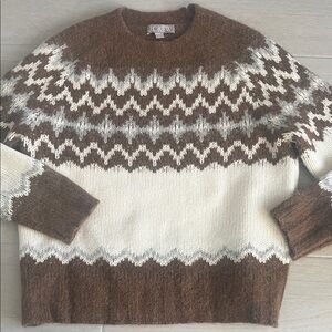 J. Crew Sweater in Brown and Cream